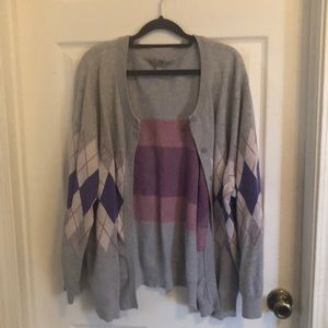 34/36 grey argyle sweater from woman within